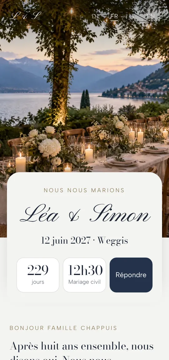 Page des invités dans le style Engadin